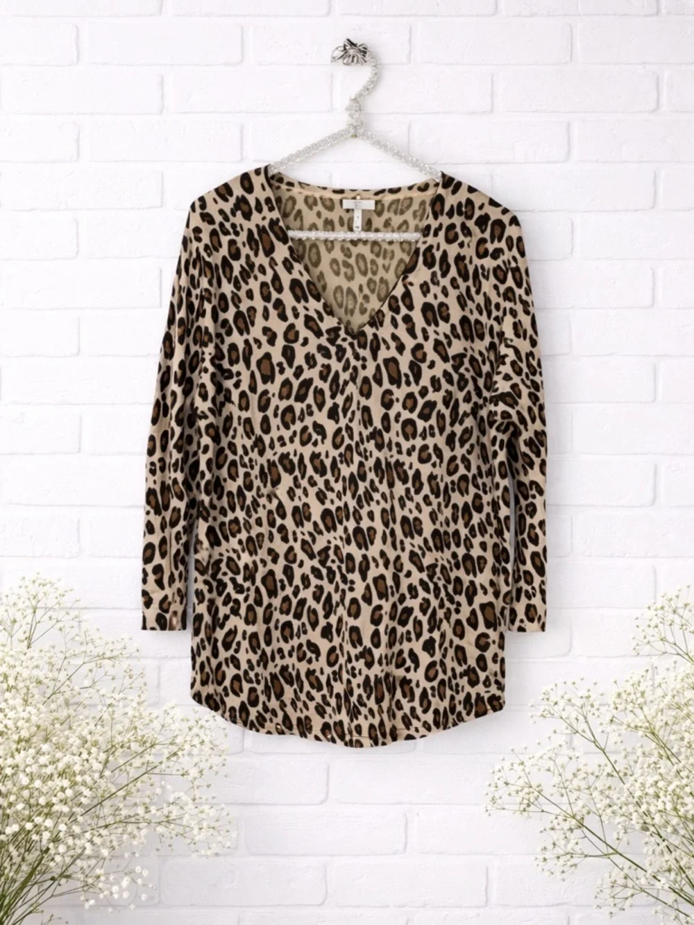 Joie Bold Leopard Print Chyanne Sweater Size S